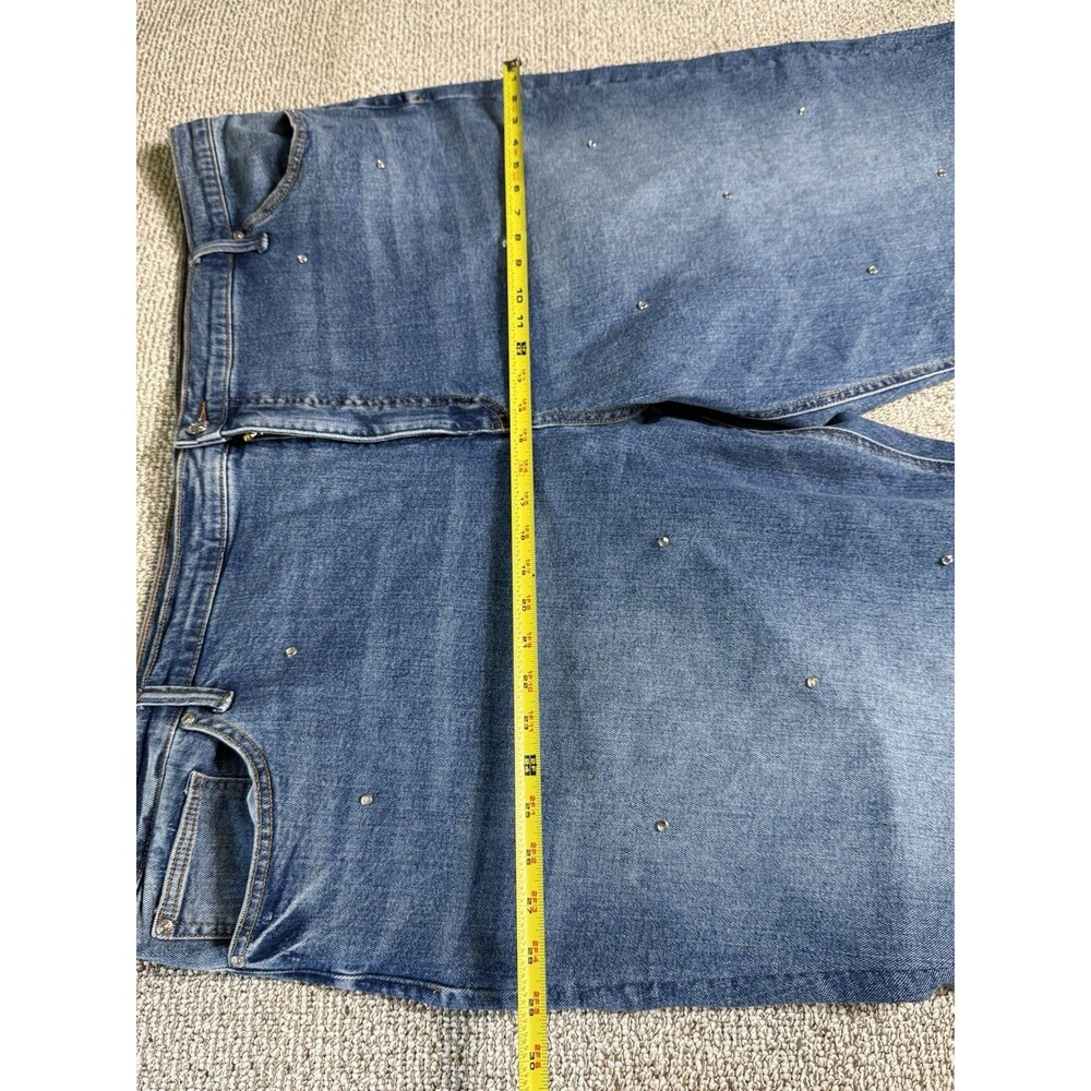 NWT Scoop Low Slung Relaxed Crop Boyfriend Jeans With Rhinestones Women’s 26W - Picture 5 of 8